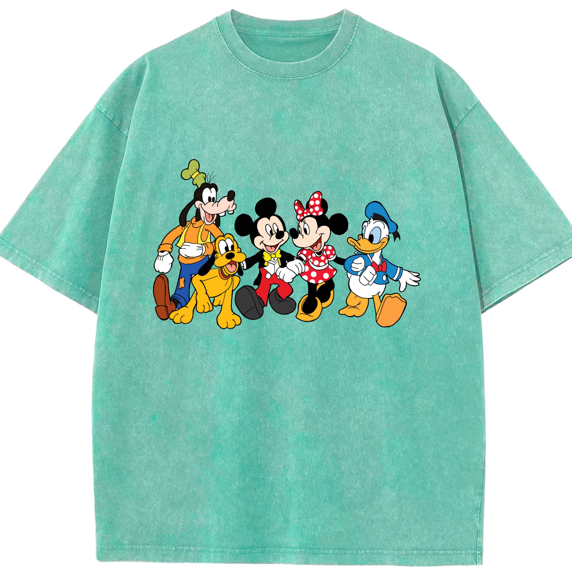 （画像用） ミッキーマウス Mickey Mouse 綿100% ヴィンテージ風 半袖Tシャツ（フロントプリント）